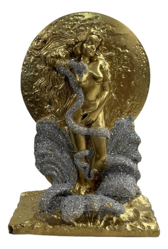 Escultura Lilith Dourada Em Resina 18 Cm Cor Dourado