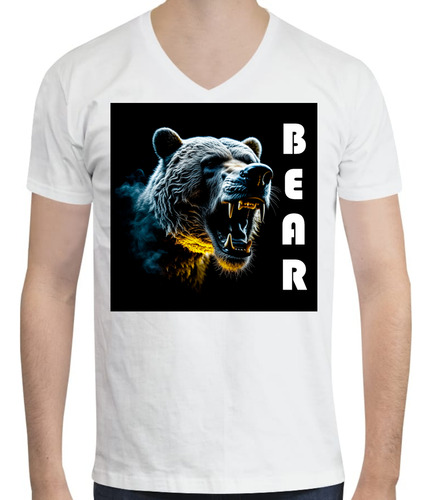 Playera Bear - Oso - Animales - Moda - Cuello V