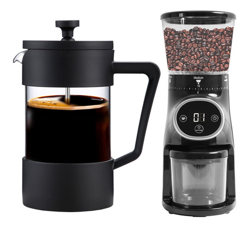 Cafetera Manual Prensa Francesa + Molinillo Profesional