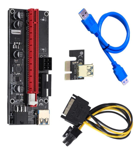 Imagem 9 de 10 de Extensor Placa Video Pci-e 1x 16x Usb 3.0 Fonte Atx Sata Pc