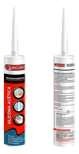 Sellador Silicona Acética Cartucho 280ml Tacsa Pack X 12 Und