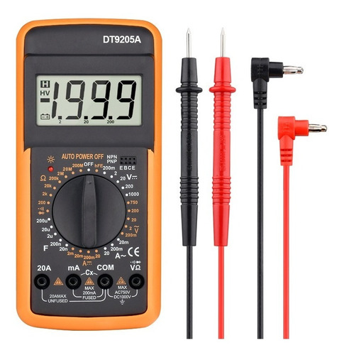 Imagen 3 de 8 de Dt9205a Multimetro Digital Profesional De Rango Manual