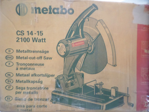 Tronzadora Metabo Original 14'' Uso Profesional 2100w