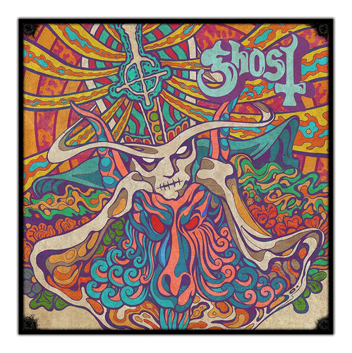 #405 - Cuadro Vintage 30 X 30 - Ghost Poster Música Doom 