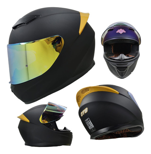 Casco Moto Integral Dorado Dot Mica Gold + Mica D Regalo Ots