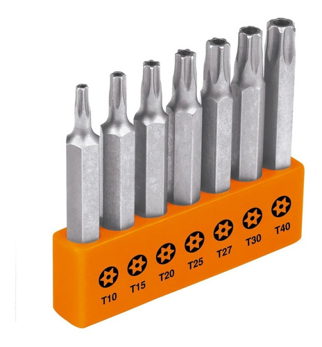 Juego De  Puntas Torx  7 Pz Largo 50 Mm Truper 17813