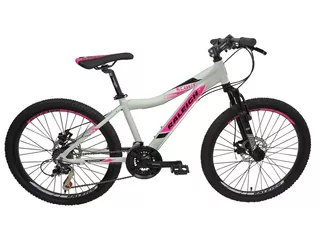 Mountain bike infantil Raleigh MTB Scout 2023 R24 21v frenos v-brakes cambios Shimano color blanco/rosa