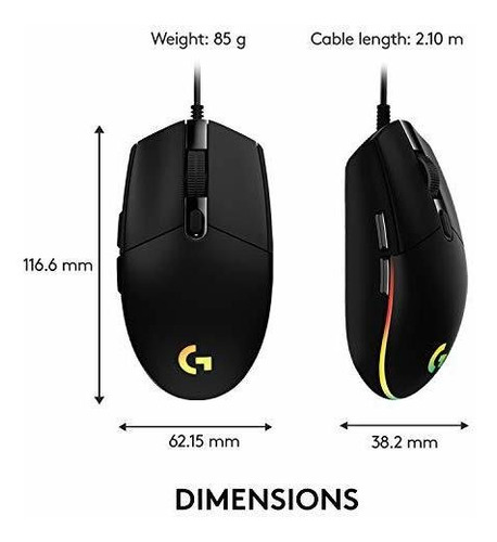 Imagen 8 de 9 de Mouse Ratón Logitech G203 Para Juegos Con Cable, 8.000 Ppp,