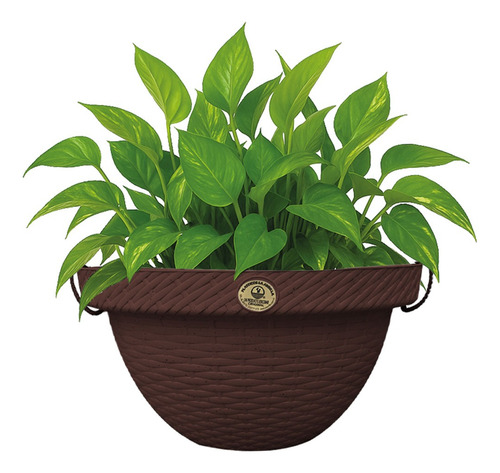 Kit 2 Macetas Colgantes Plástico Tipo Rattan Exteriores 3.6l