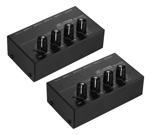 2x Mixer De Áudio De 4 Canais Microfone Mixer Estéreo