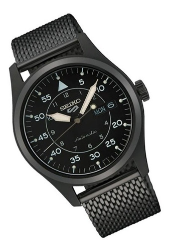 Reloj Seiko 5 Hombre Acero Negro Automático 24 Jewels Srph25