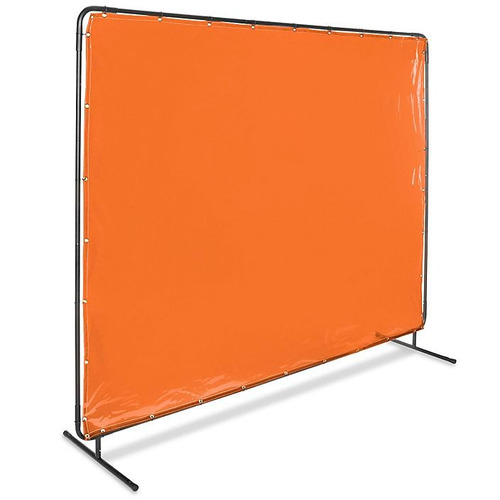 Pantalla De Acero Con Cortina Naranja Para Soldadura 182x243