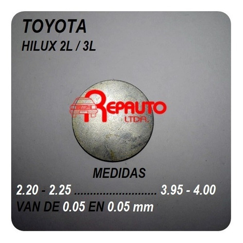062.3700... Medalla Regulación De Valvula Toyota / 
