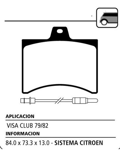 Juego Pastillas De Freno Litton P/ Citroen Visa Club 79-82