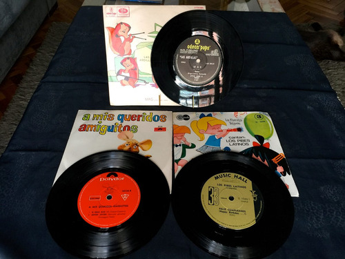 Vinilos X3 Topo Gigio/ Flia Telerin/las Ardillas Exc.estado (Usado)