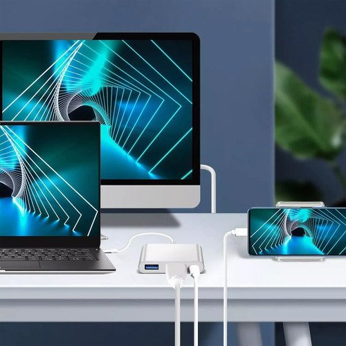 Estación De Acoplamiento 3 En 1 Adaptador Usb-c A Hdmi