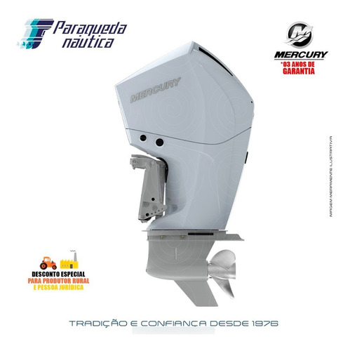 Imagem 3 de 11 de Motor De Popa Mercury 4 Tempos 300hp Cxl V8 Dts Branco