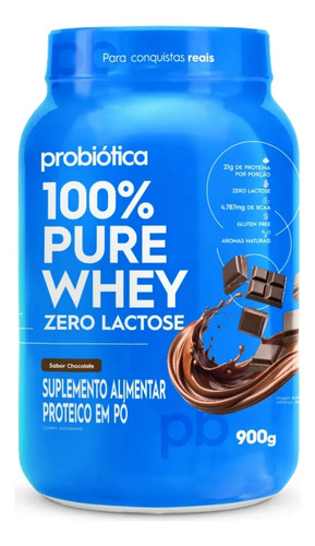 Whey Protein 100% Zero Lactose 900g - Probiótica /com Stevia