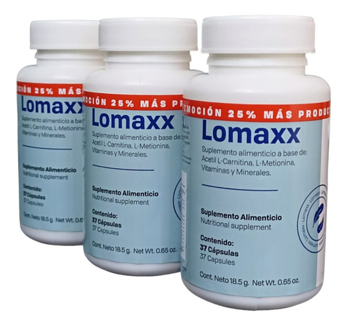 Lomaxx 30 Cap Elimina Grasas Rápidamente + Regalo 3 Piezas