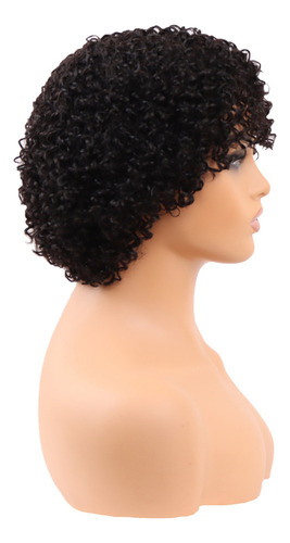Iy Peruca De Cabelo Humano, Peruca De Corte Pixie Ondulado