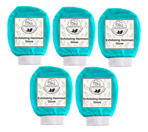 Guante Exfoliante Para Baño Turco Natural Elephant Teal Wave