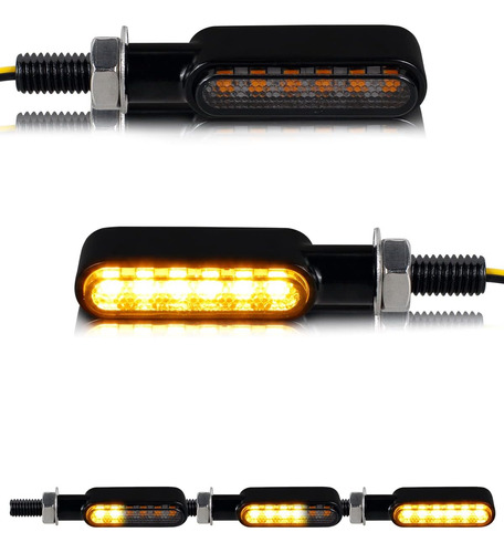 Nthreeauto Ahumado Motocicleta Led Giro Secuencial Delantero