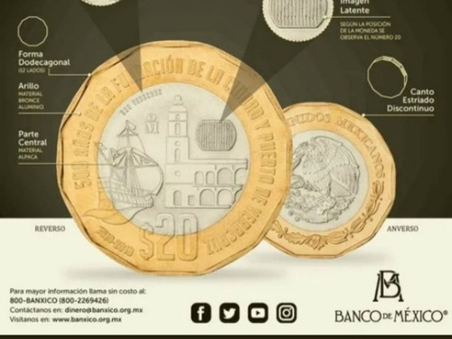 Moneda 500 Años Veracruz 