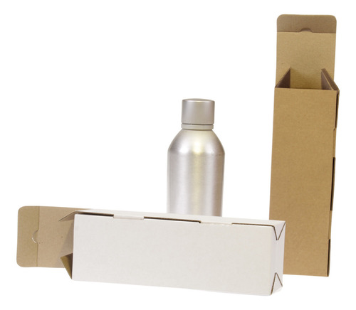 50 Cajas 25x8x8 Cartón Micro Corrugado Armable Botella Media