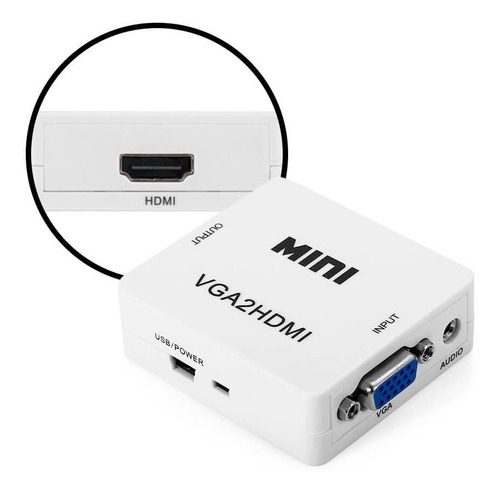 Conversor Convertidor Adaptador Vga A Hdmi Audio Cable Usb