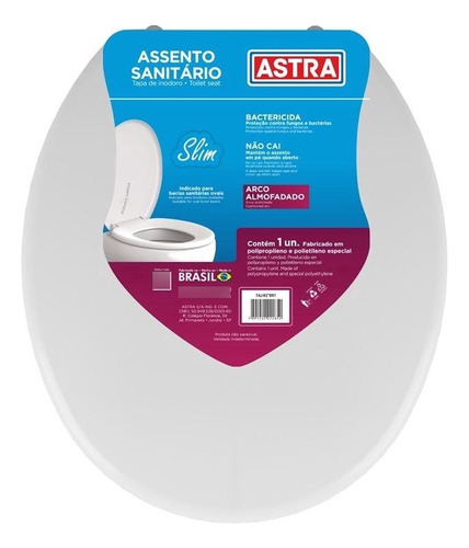 Assento Privada Almofadado Tampa Vaso Sanitario Astra Branco