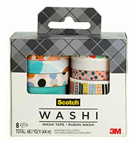 Scotch Cinta Washi, Diseño Moderno Abstracto, 8 Rollos,