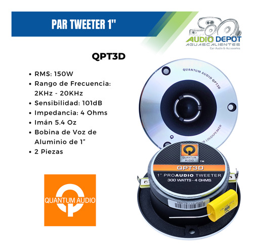 Par De Tweeter Bala 150w Open Show Pro Audio Quantum Qpt3d