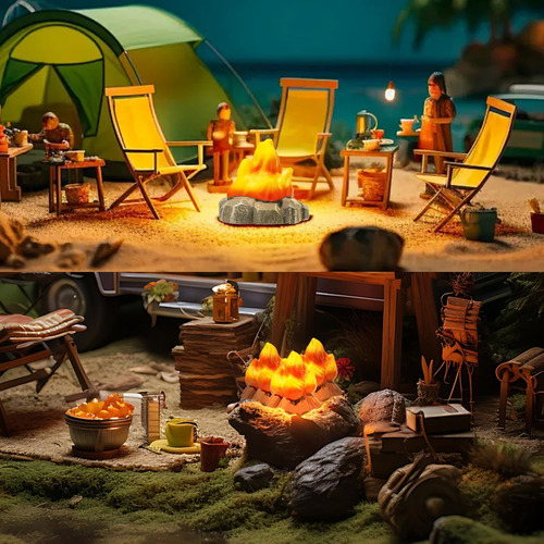 30 Piezas De Fogata En Miniatura, Diorama De Fuego Falso, De