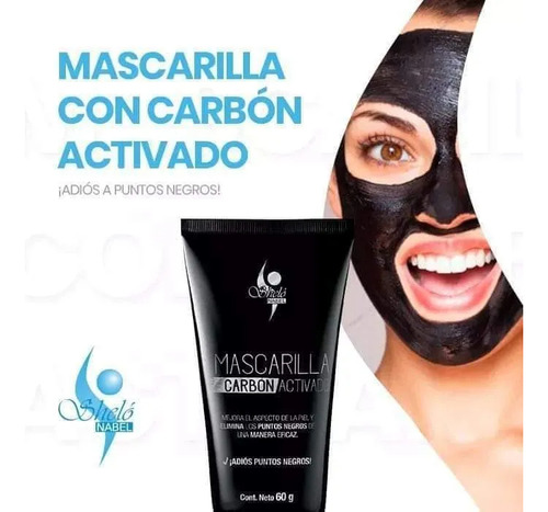 Mascarilla Con Carbón Activado Sheló Nabel 60ml Piel Suave