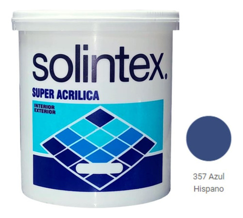 Pintura Caucho Super Acrilica Azul Hispano Solintex 1 Galon