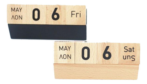 Calendario De Madera Creativo, Bloques De Negro