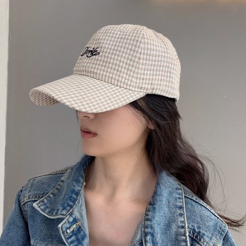 Gorra De Béisbol Unisex A Cuadros Con Protección Solar Azul