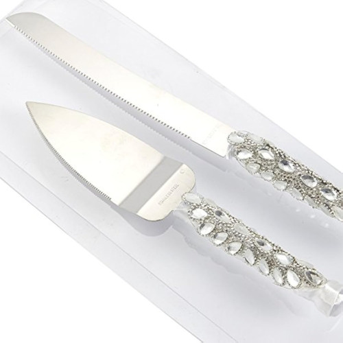 Juego De Cuchillo Y Servidor De Pastel De Color Plateado