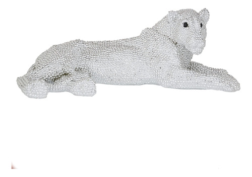 Deco 79 Escultura Leopardo Polipiedra Exterior Diamante 26 X