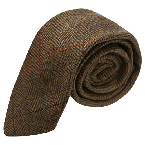 Corbata De Lujo A Cuadros En Espiga De Dijon, De Tweed