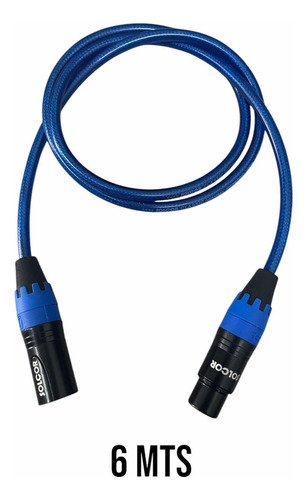 Paquete 4 Cables Xlr Canon 6m Solcor Azul Transparente M-h