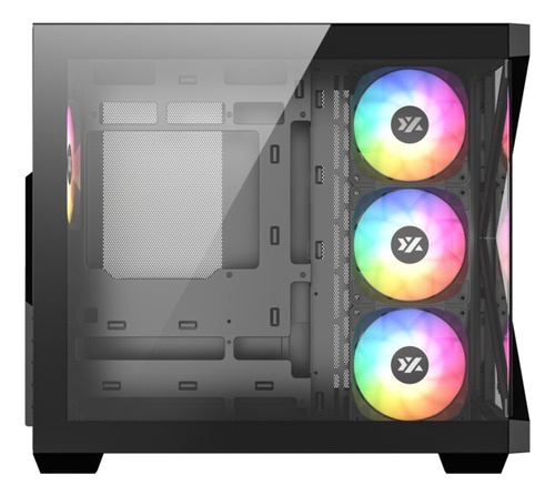 Gabinete Xyz Qubex Black 4 Fans Arg Controller Dual Chamber Usb C