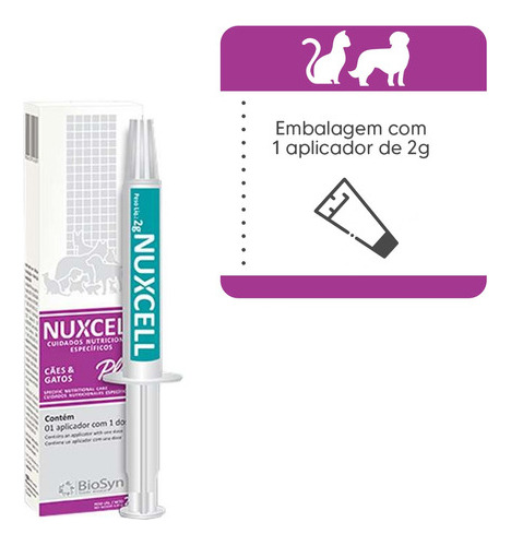 Suplemento Nuxcell Plus Para Cães E Gatos 2 G