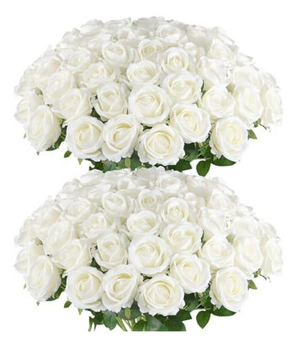 Ramos Artificiales Rosas Blancas (50)