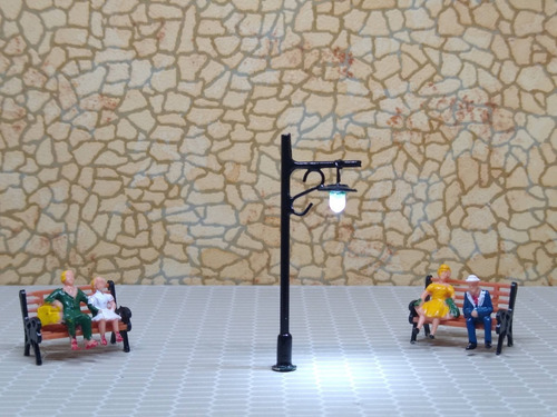Nico 2 Farolas De Estilo De Metal 45 Mm Con Led H0 (eih 33a)
