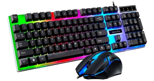 Set De Teclado Y Mouse Gamer Blanco- Rgb