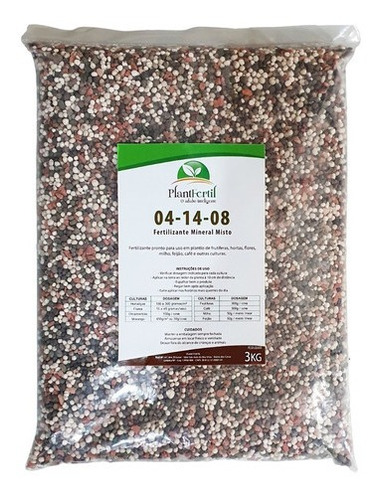 Adubo Fertilizante Npk 04-14-08 | 3kg