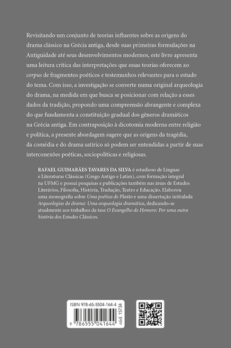 Origens Do Drama Classico Na Grecia Antiga - 1ªed.(2022), De Rafael Guimaraes Tavares Da Silva. Editora Edições Loyola, Capa Mole, Edição 1 Em Português, 2022
