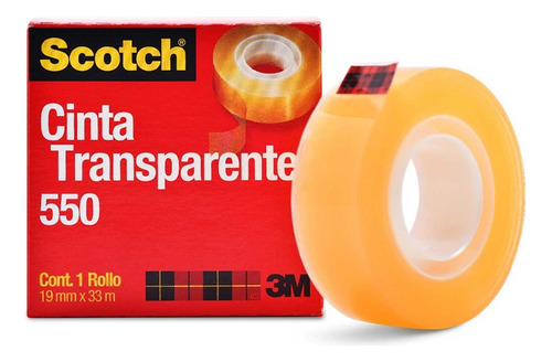 Kit 12 Cinta Adhesiva Scotch 550 3m Transparente 19mm X 33m