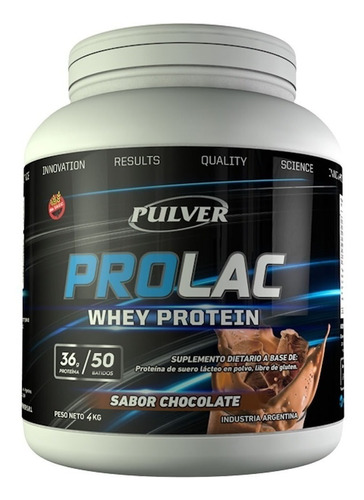 Suplemento en polvo Pulver  Prolac Whey Protein proteínas sabor chocolate en pote de 4kg